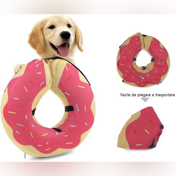 Donut Inflatable Dog Recovery Collar–Size Large, Soft Comfy Cone Alternative 🍩 - Picture 4 of 11